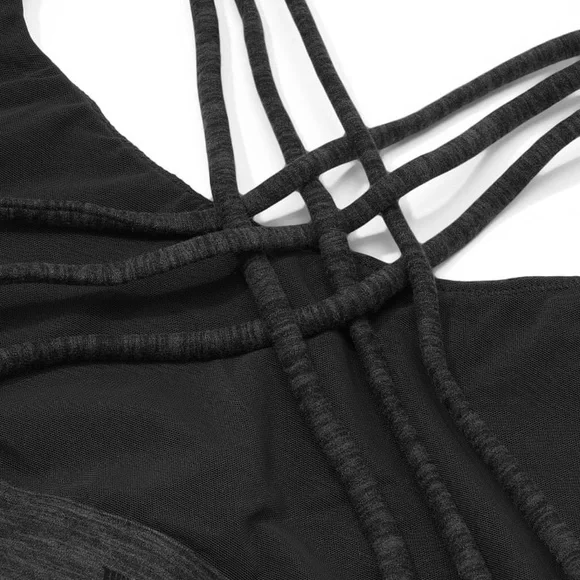 Victoria's Secret Essential Strappy Sports Bra Onyx Gray Heather XXL NEW - Picture 5 of 5